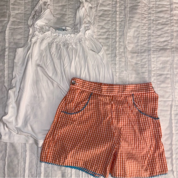 Papo d’Anjo Shorts Set Orange/white - Picture 1 of 3